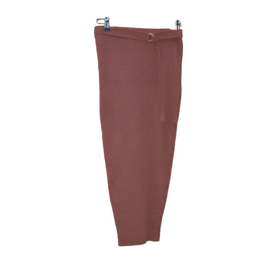 Naked Wardrobe Ribbed Body Con Midi Skirt